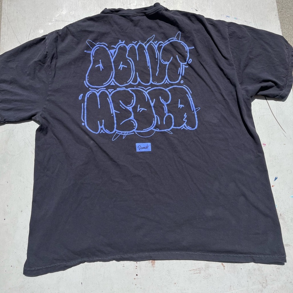 Men’s Donut T-Shirt Black Huge Spell-Out 3XL Oversized Media Street Hip Hop City